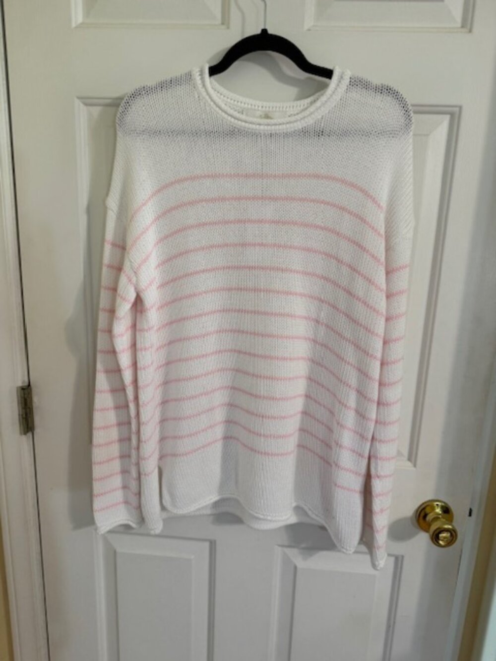 NWT Lilly Pulitzer Pink & White Striped Crew Neck Sweater Medium M